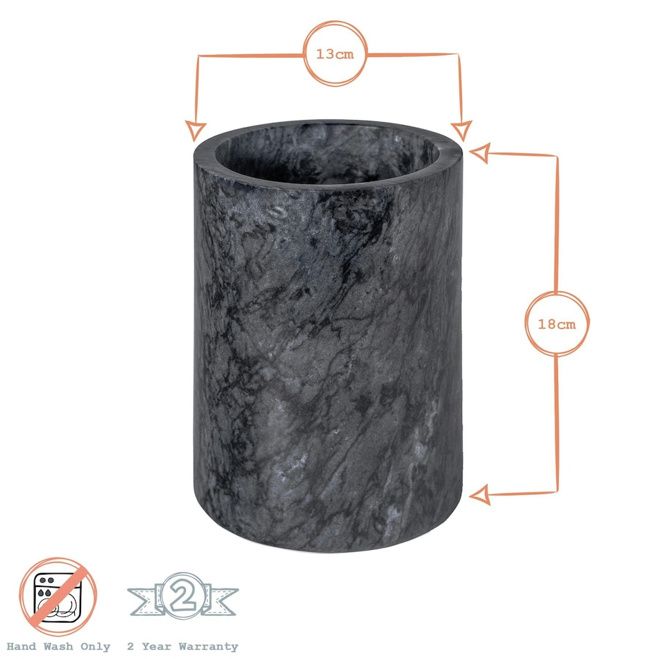 image 1 of Argon Tableware Marble Wine Bottle Cooler - 13cm - Black Black