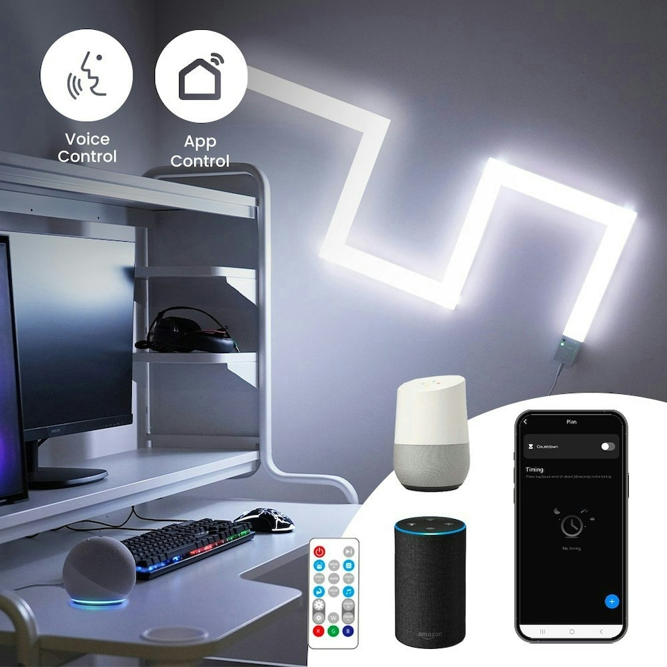 image 1 of ValueLights SMART RGBIC DIY Light Bars Kit