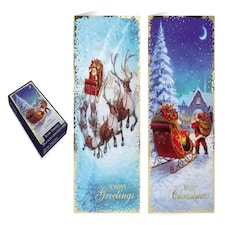 Pack of 20 Luxury Magical Santa Design Slim Christmas Greeting Cards