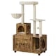 image 2 of Yaheetech Litter Box Enclosure with Cat Tree Tower Brown | Rustic Brown/Beige | One Size