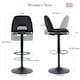 image 9 of SONARA Set of 3 Adjustable Velvet Upholstered Breakfast Bar Stools | Black