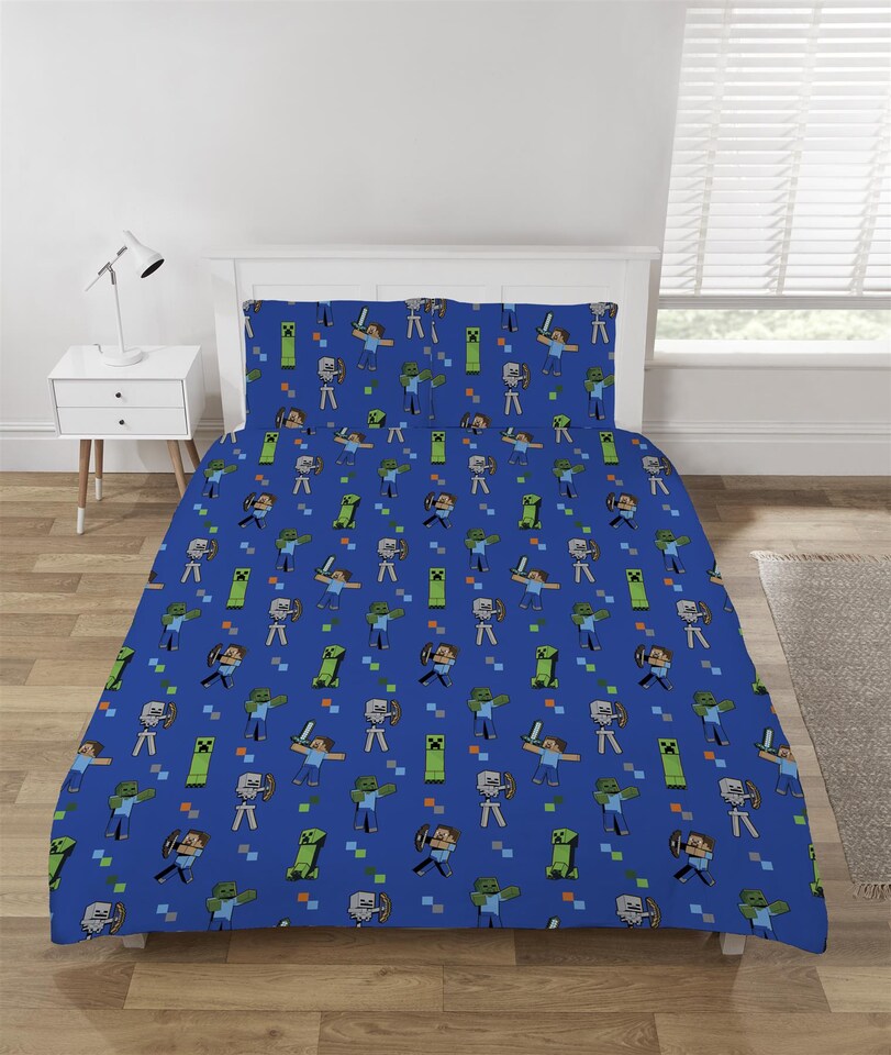 image 1 of Minecraft Duvet Cover Set Multi | Green | Multi | Double