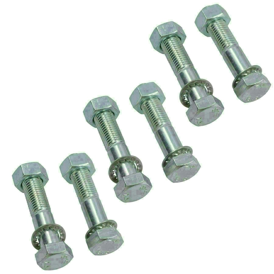 image 1 of M16 (16mm) x 75mm High Tensile Tow Bar Ball Fixing Bolts Washers + Nuts 6 Pack