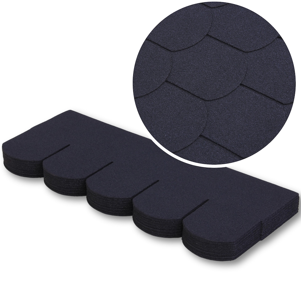 image 1 of Premium Asphalt Roof Shingles - Fish Scales Design 80 x 31.5 cm Weather Resistant Roofing Felt (25 Pcs)