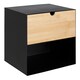 image 4 of Joliet 1 Drawer Wallmounted Bedside Table in Black & Bamboo