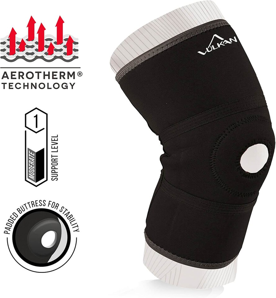 image 1 of Vulkan Classic Open Knee Support (Open Patella), Level 1, Black, XL | Black | Black | XL