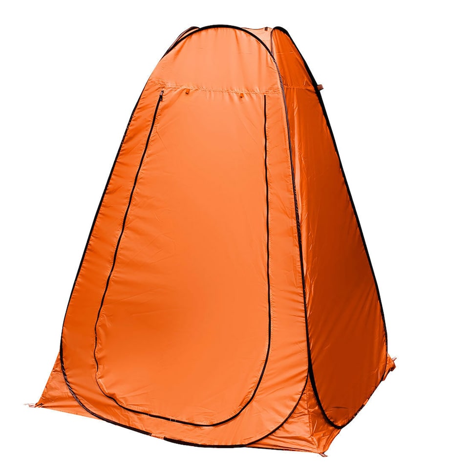 image 1 of Portable Pop Up Toilet Tent Instant Foldable Camping Privacy Shower Changing Tent - Orange