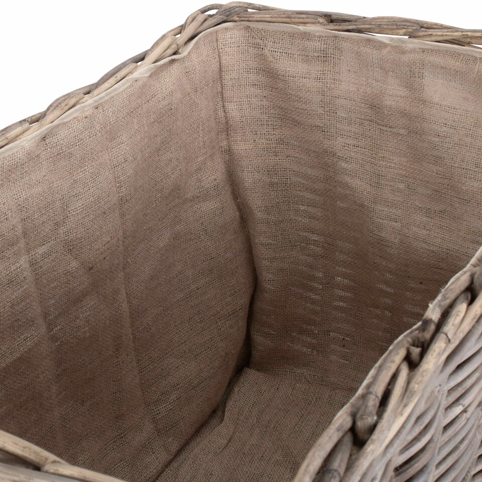 image 1 of Large Under Bench Rattan Basket | Grey | Grey | L