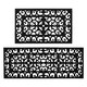 image 1 of JVL Lexi Wrought Iron Effect Rubber Door Mat and Runner Set - Black