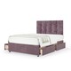 image 1 of Signature Platinum 2000 Pocket Sprung Mauve Naples Velvet 4 Drawer Divan Set And Pearl Headboard Small Double