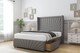 image 3 of Sloomy Rutherford Pewter Dumfries Divan Bed With Mattress 2 Drawers Footend With 54" Wingback Headboard & 12" Matching Footboard 4'6 Double | Grey | Pewter | Double | 1