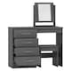 image 2 of Nevada 4 Drawer Dressing Table Set Grey | 3D Effect Grey