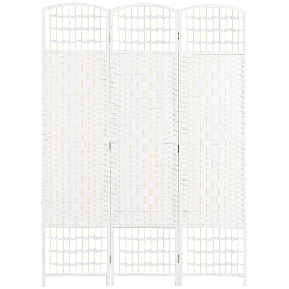 image 1 of HOMCOM 3 Panel Folding Room Divider, Freestanding Privacy Screen, White