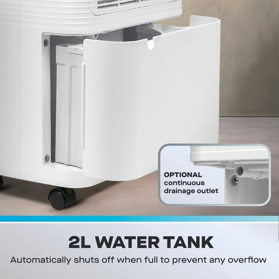 image 1 of Daewoo 12L Dehumidifier with Laundry Mode, Quiet & Continuous Drain