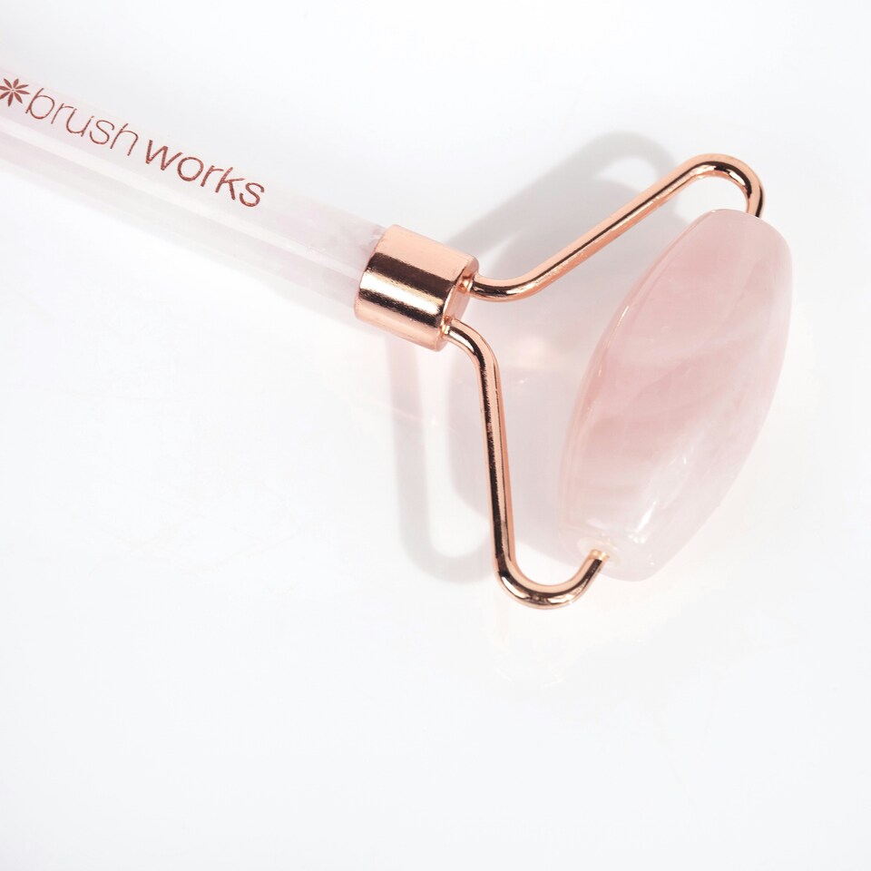 image 1 of Brushworks Brazilian Rose Quartz Stone Roller