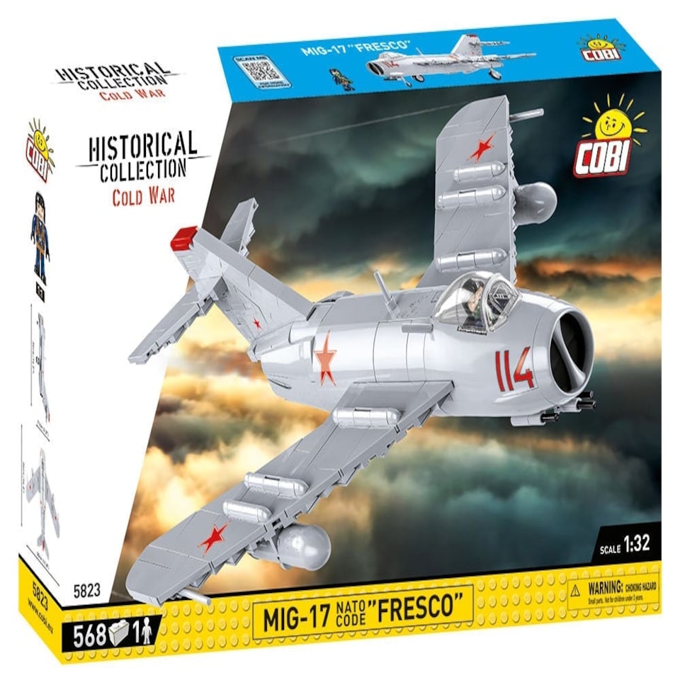 image 1 of MIG-17 "Fresco" Cold War brick plane model - COBI 5823 - 568 bricks