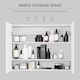 image 3 of HOMCOM Bathroom Mirror Cabinet Wall Mounted, Modern Bathroom Wall Cabinet with 2 Mirrored Doors and Adjustable Shelf, 80 x 15 x 60 cm, White
