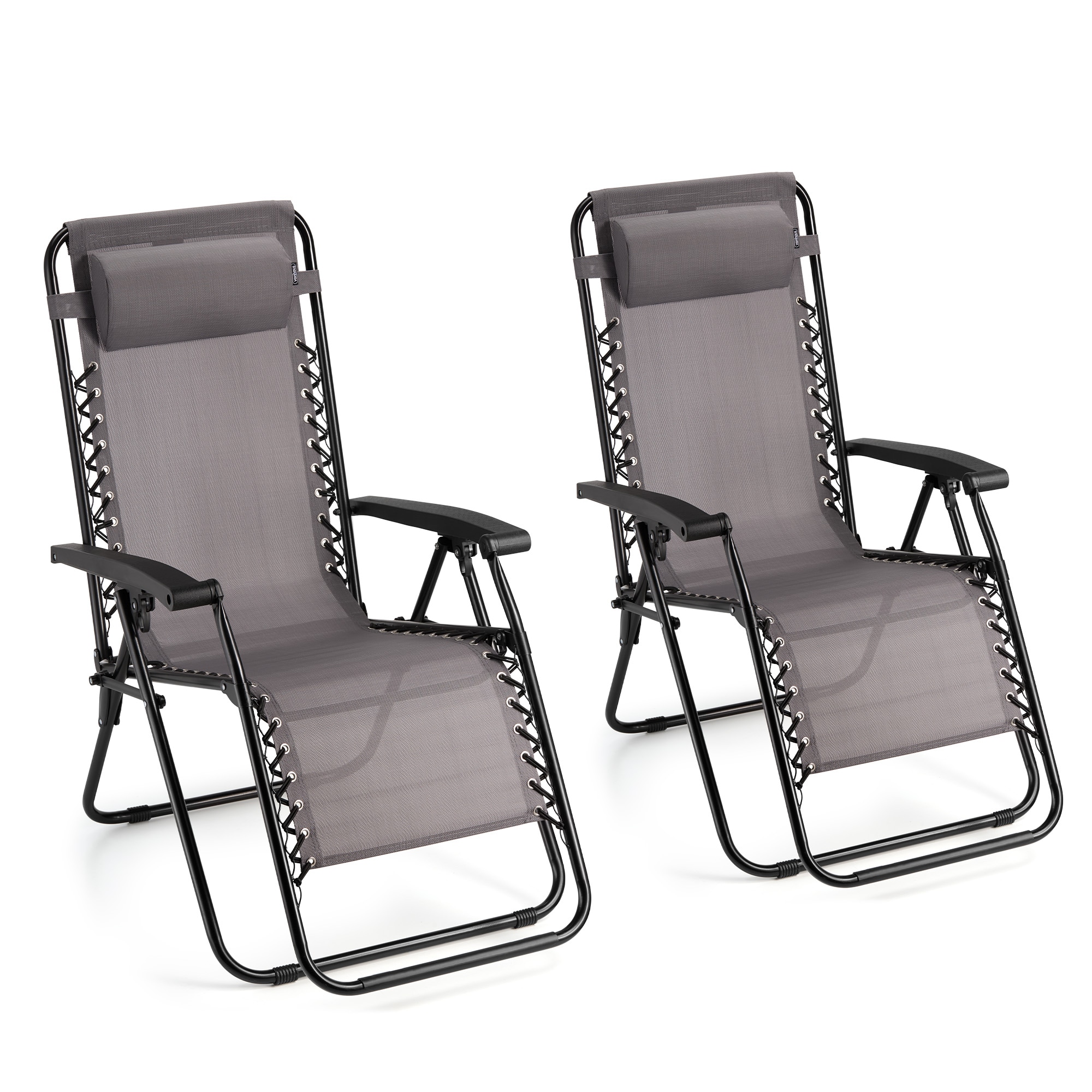 VonHaus Verona Set of 2 Textilene Folding Garden Zero Gravity Chairs