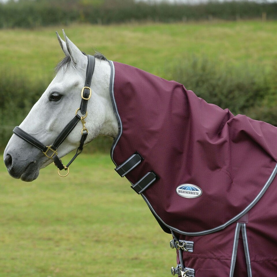 image 1 of Weatherbeeta Comfitec Plus Dynamic II Medium Horse Turnout Neck Cover - Maroon/Grey/White - M