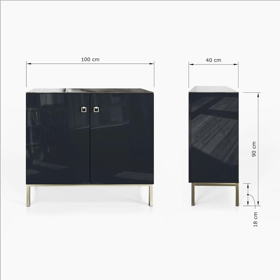 image 1 of Frank Olsen Lyra Tall sideboard Black | Midnight Onxy