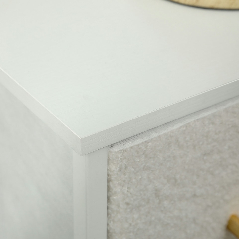 image 1 of HOMCOM Chest of Drawers with 9 Drawers, Boucle Storage Organiser, Cream