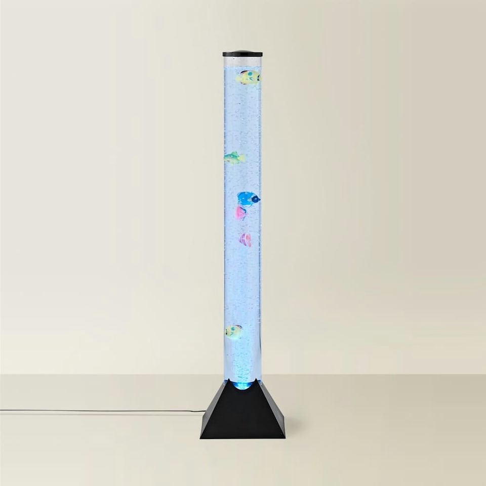 image 1 of ValueLights Colour Changing Novelty Sensory Fish Bubble Lamp 80cm