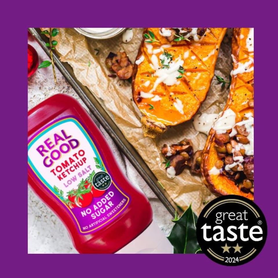 image 1 of Real Good No Added Sugar Tomato Ketchup, Low Salt  6 x 310g