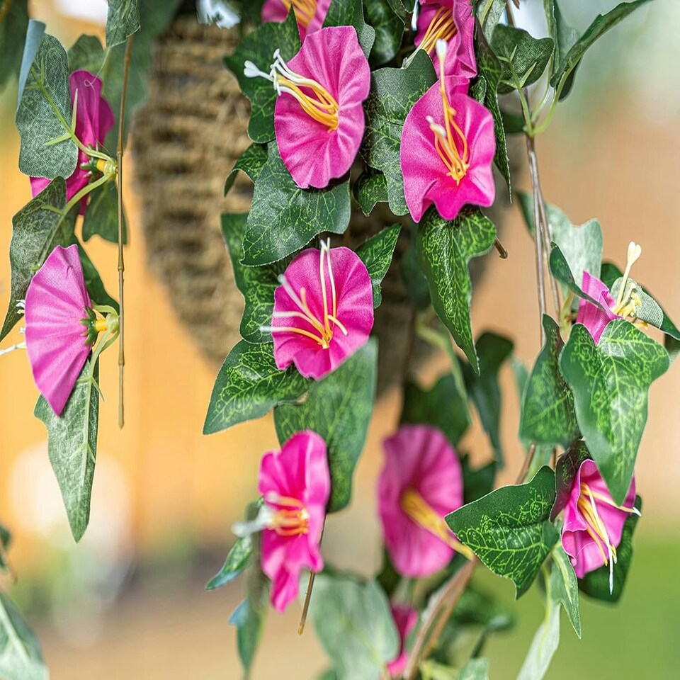 image 1 of Marco Paul Artificial Faux Floral Hanging Basket