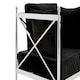 image 5 of Luxurious Chair With Silver Lattice Arms, Black Velvet Upholstered Arm Chair For Bedroom, Stylish Chair Silver