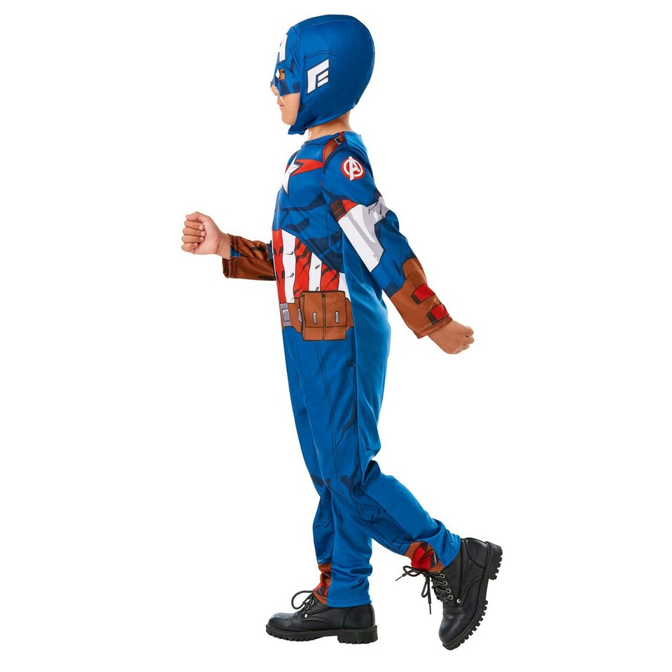 image 1 of Captain America Childrens/Kids Costume - Blue/Red/White - 3-4 Years Blue | 3