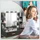 image 3 of HOMCOM Makeup Vanity Desk Set with Lighted Mirror, Stool, Drawers, Black