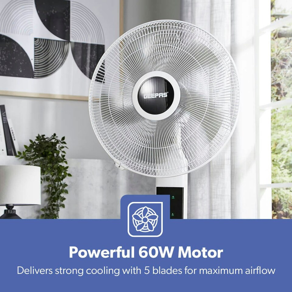 image 1 of GEEPAS 16’’ Pedestal Fan with Remote Control – 60W