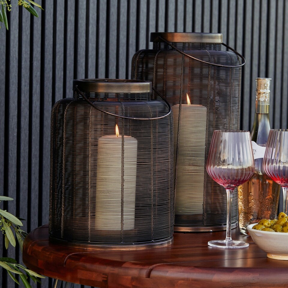image 1 of Hampton Copper Woven Metal Lantern Copper