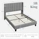 image 3 of Yaheetech 150 cm W × 200 cm L Upholstered Bed Frame with Wing Side Light Grey