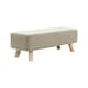 image 2 of Living and Home Rectangular Tofu-shaped Footrest with Solid Wooden Legs, Beige