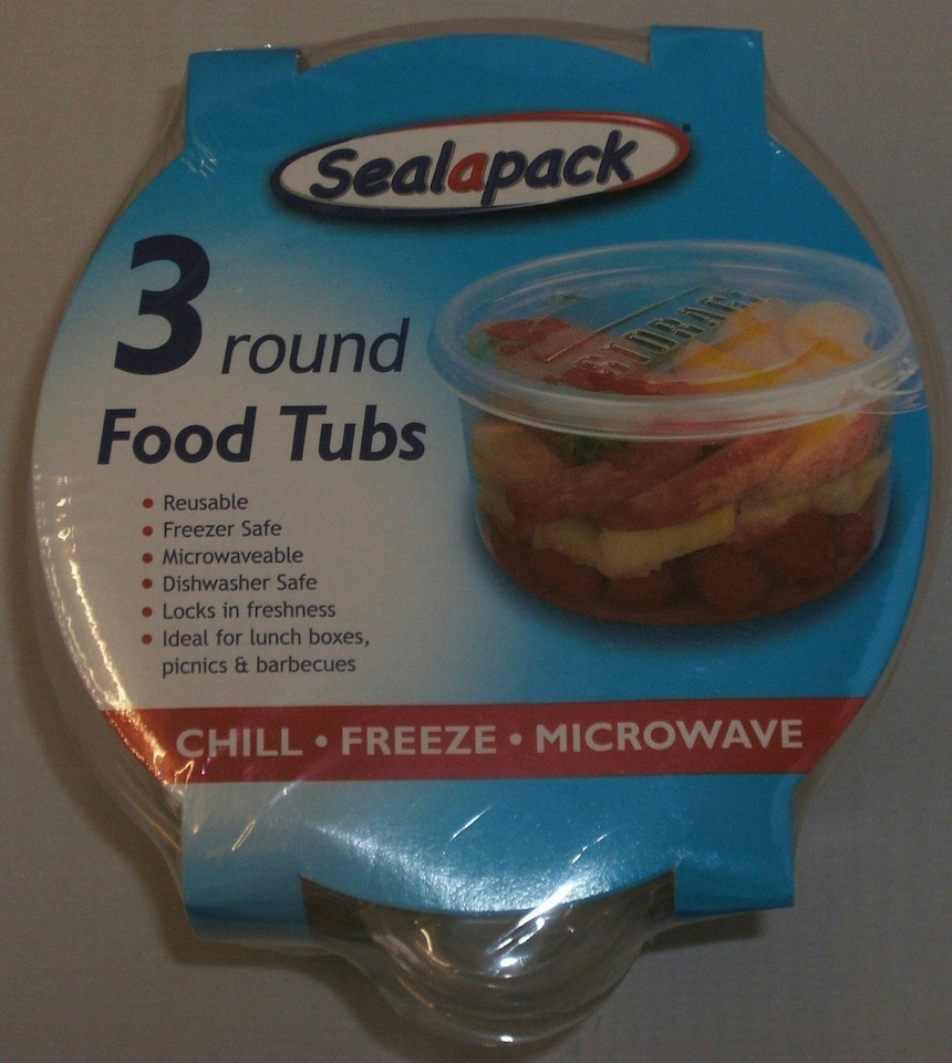 image 1 of ROUND FOOD TUBS 3 PACKS SIZE 10 CM DIA