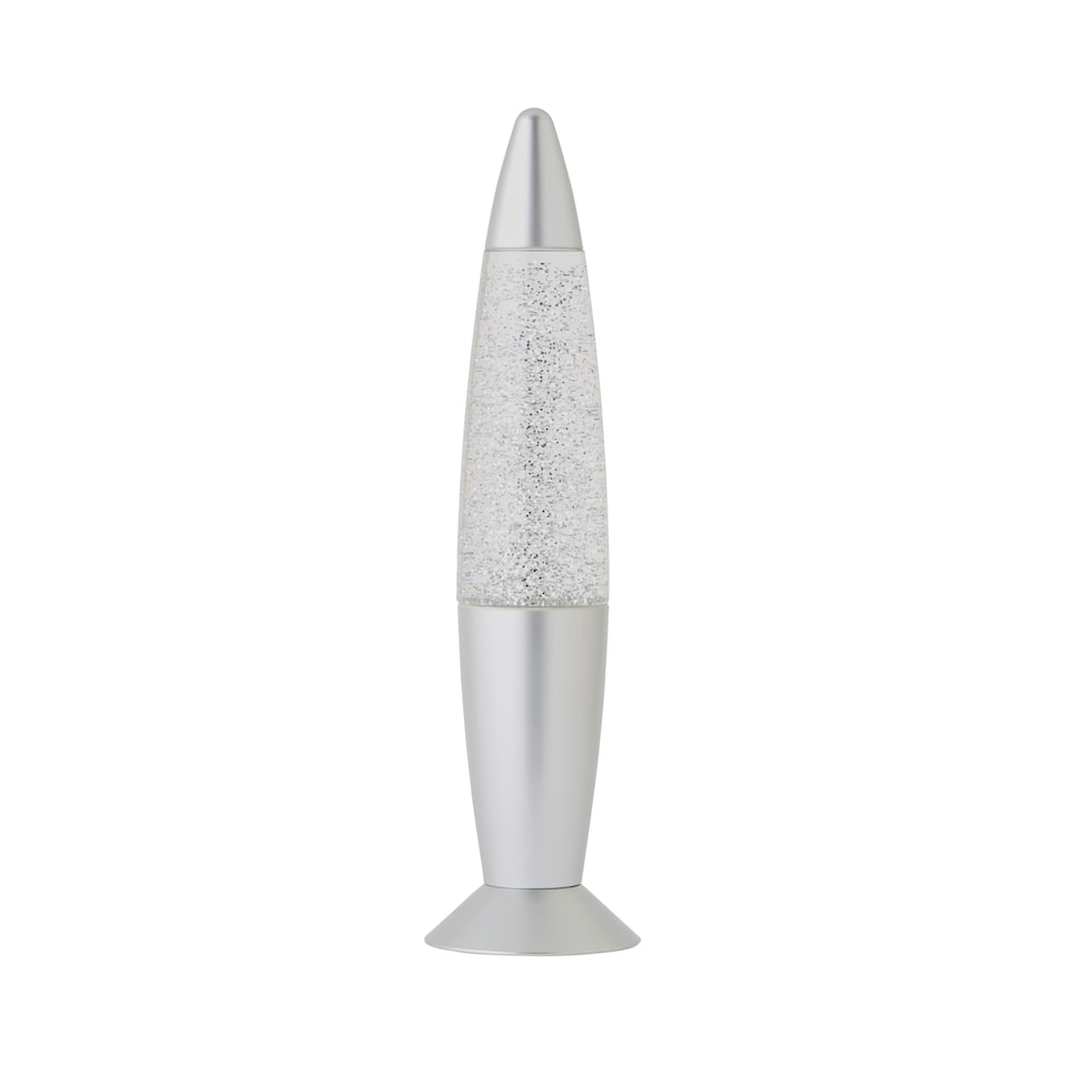 image 1 of ValueLights Rizzo Glitter lamp Illuminated Decoration & Integrated Bulb | Silver