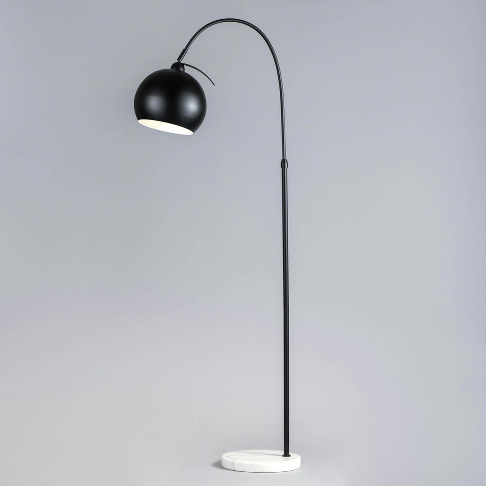 image 1 of BHS Benson Curved Floor Lamp | Black | Black | 1