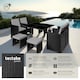 image 2 of Garden Table and Chairs Bilbao - 8 seats, weather and UV-resistant, rain cover | Black | black/grey | 1