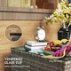image 4 of Outsunny Outdoor Coffee Table with Glass Top, Rattan Side Table 
