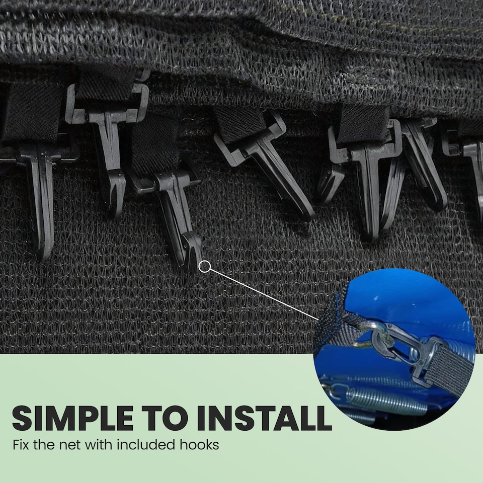 image 1 of SPORTNOW 10ft Trampoline Net Replacement Safety Net with Zipped Door, Blue