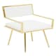 image 2 of Interiors by Premier Ivory Modern Leather Effect Dining Chair, Metal Accent Chair with Cutout Back, Gold Finish Chair for Dinner