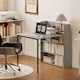 image 7 of HOMCOM Folding Dining Table, Kitchen Table with Shelves Grey Wood Effect | Grey | Grey wood effect | Expanded: 78.5 x 91 x 93 cm; Folded: 78.5 x 20 x 93 cm