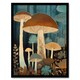 image 1 of Cep Mushroom Earthy Aesthetic Modern Brown Black Framed Wall Art Print A4