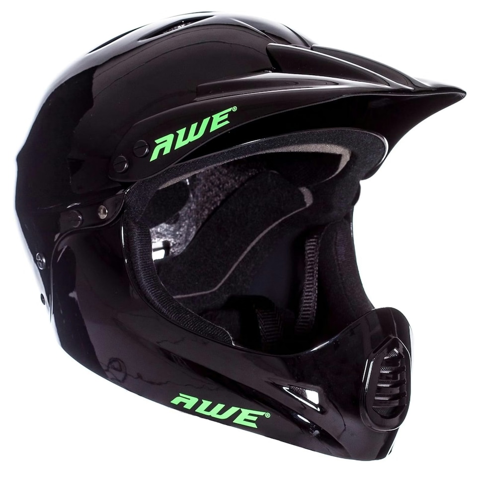 image 1 of AWE BMX Junior 16+/Adult Full Face Bike Helmet Black 56-58cm Black | M