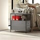 image 7 of HOMCOM Narrow End Table, Sofa Side Table with 2 Drawers Storage Shelf, Grey Grey
