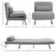 image 7 of HOMCOM Folding 5 Position Convertible Sleeper Chair Sofa Bed Grey Silver