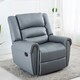 image 6 of Denver Bonded Leather Manual Recliner Stud Sofa Home Lounge Chair (Grey)
