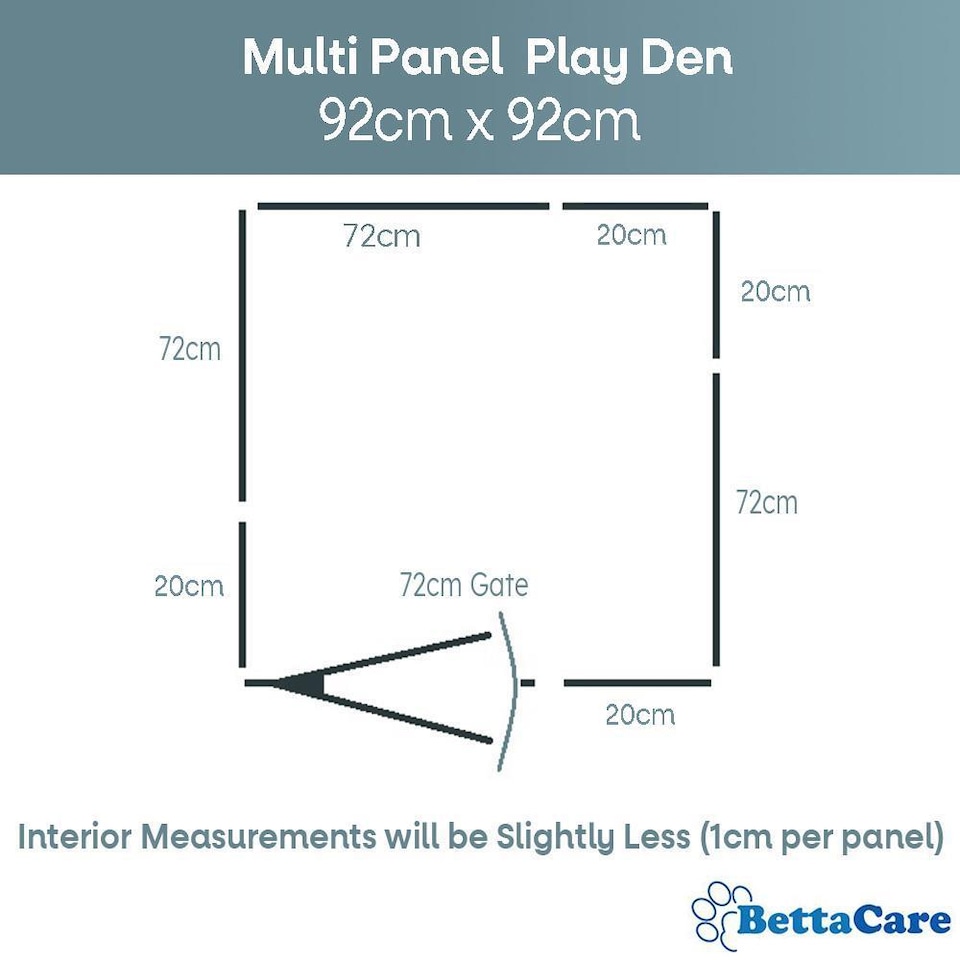 image 1 of Bettacare Pet Pen with Mat, 92cm x 92cm, Grey, 70cm High | Grey