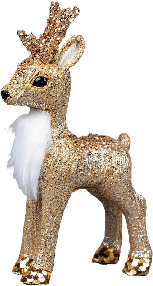 image 1 of 22cm Gold Reindeer - Christmas Figurine